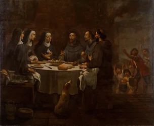 São Francisco e Santa Clara no jantar no Convento de São Damião